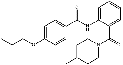 N-{2-[(4-methyl-1-piperidinyl)carbonyl]phenyl}-4-propoxybenzamide Struktur