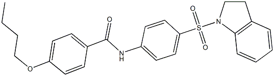 4-butoxy-N-[4-(2,3-dihydro-1H-indol-1-ylsulfonyl)phenyl]benzamide Struktur