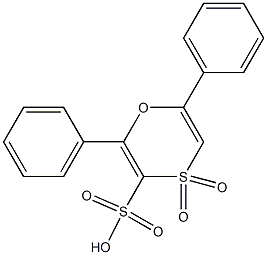 2,6-diphenyl-1,4-oxathiine-3-sulfonic acid 4,4-dioxide Struktur