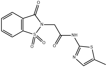 2-(1,1-dioxido-3-oxobenzo[d]isothiazol-2(3H)-yl)-N-(5-methylthiazol-2-yl)acetamide Struktur