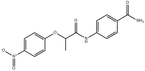 4-{[2-(4-nitrophenoxy)propanoyl]amino}benzamide Struktur