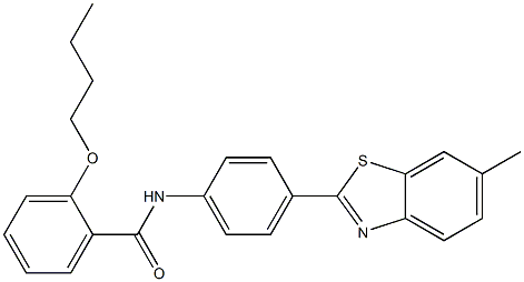 2-butoxy-N-[4-(6-methyl-1,3-benzothiazol-2-yl)phenyl]benzamide Struktur