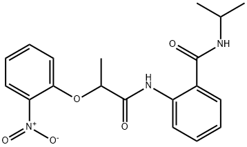 N-isopropyl-2-{[2-(2-nitrophenoxy)propanoyl]amino}benzamide Struktur