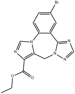 ethyl 3-bromo-9H-benzo[f]imidazo[1,5-a][1,2,4]triazolo[4,3-d][1,4]diazepine-10-carboxylate Struktur