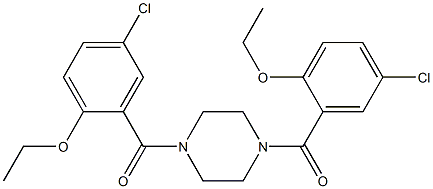 1,4-bis(5-chloro-2-ethoxybenzoyl)piperazine Struktur