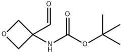 Carbamic acid, (3-formyl-3-oxetanyl)-, 1,1-dimethylethyl ester (9CI) Struktur