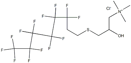 2-hydroxy-N,N,N-trimethyl-3-[(3,3,4,4,5,5,6,6,7,7,8,8,8-tridecafluorooctyl)thio]propan-1-aminium chloride Struktur