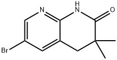 1,8-Naphthyridin-2(1H)-one, 6-bromo-3,4-dihydro-3,3-dimethyl- Struktur