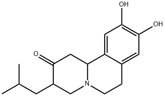 9,10-dihydroxy-3-isobutyl-3,4,6,7-tetrahydro-1H-pyrido[2,1-a]isoquinolin-2(11bH)-one Struktur