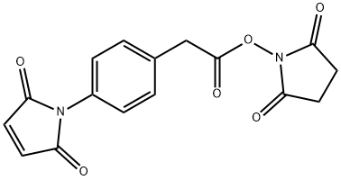 1H-Pyrrole-2,5-dione,1-[4-[2-[(2,5-dioxo-1-pyrrolidinyl)oxy]-2-oxoethyl]phenyl]- Struktur