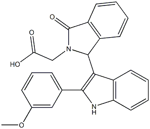 {1-[2-(3-methoxyphenyl)-1H-indol-3-yl]-3-oxo-1,3-dihydro-2H-isoindol-2-yl}acetic acid Struktur