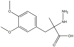 3-(3,4-dimethoxyphenyl)-2-hydrazinyl-2-methylpropanoic acid Struktur