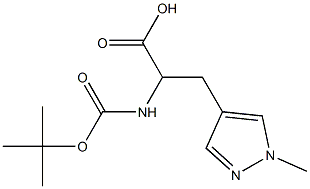 2-tert-butoxycarbonylamino-3-(1-methyl-1H-pyrazol-4-yl)propionic acid Struktur