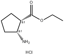 Ethyl (1S,2R)-2-aminocyclopentane-1-carboxylate hydrochloride Struktur