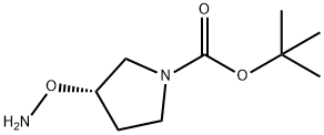 1-Pyrrolidinecarboxylic acid, 3-(aminooxy)-, 1,1-dimethylethyl ester, (3S)- Struktur