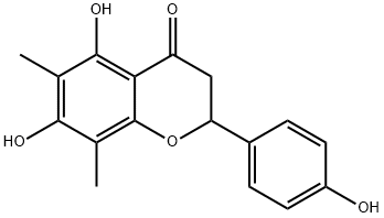 4H-1-Benzopyran-4-one, 2,3-dihydro-5,7-dihydroxy-2-(4-hydroxyphenyl)-6,8-dimethyl- Struktur