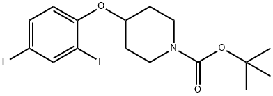 1-Piperidinecarboxylic acid, 4-(2,4-difluorophenoxy)-, 1,1-dimethylethyl ester Struktur