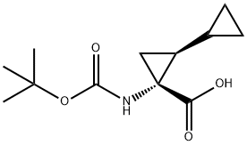 (1R,2S)-1-(tert-butoxycarbonylamino)-2-cyclopropylcyclopropane carboxylic acid Struktur