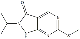 2-isopropyl-6-(methylthio)-1H-pyrazolo[3,4-d]pyrimidin-3(2H)-one Struktur