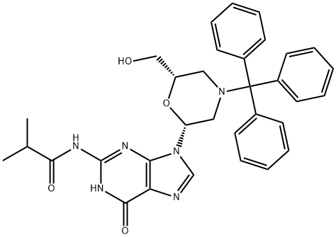 N2-Isobutyryl-N-trityl-morpholino guanosine Struktur