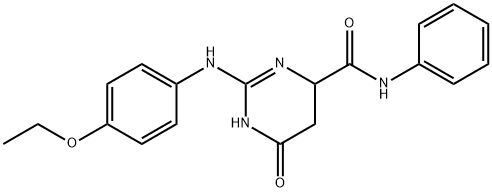 2-(4-ethoxyanilino)-6-oxo-N-phenyl-3,4,5,6-tetrahydro-4-pyrimidinecarboxamide Struktur