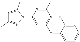 6-(3,5-dimethyl-1H-pyrazol-1-yl)-2-methyl-4-pyrimidinyl 2-fluorophenyl ether Struktur