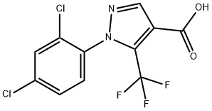 1-(2,4-dichlorophenyl)-5-(trifluoromethyl)-1H-pyrazole-4-carboxylic acid Struktur