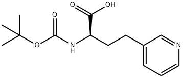 (2R)-2-{[(tert-butoxy)carbonyl]amino}-4-(pyridin-3-yl)butanoic acid Struktur