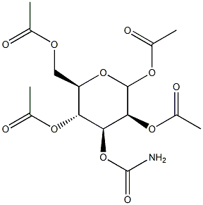 1,2,4,6-Tetra-O-acetyl-3-O-carbamoyl-D-mannopyranose Struktur