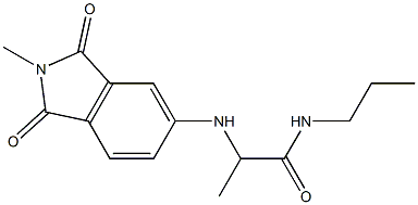 2-[(2-methyl-1,3-dioxo-2,3-dihydro-1H-isoindol-5-yl)amino]-N-propylpropanamide Struktur