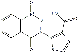 2-[(2-methyl-6-nitrobenzene)amido]thiophene-3-carboxylic acid Struktur