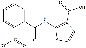 2-[(2-nitrobenzoyl)amino]thiophene-3-carboxylic acid Struktur