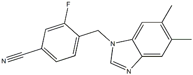 4-[(5,6-dimethyl-1H-1,3-benzodiazol-1-yl)methyl]-3-fluorobenzonitrile Struktur