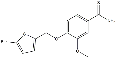 4-[(5-bromothiophen-2-yl)methoxy]-3-methoxybenzene-1-carbothioamide Struktur