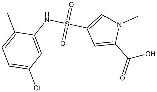 4-[(5-chloro-2-methylphenyl)sulfamoyl]-1-methyl-1H-pyrrole-2-carboxylic acid Struktur