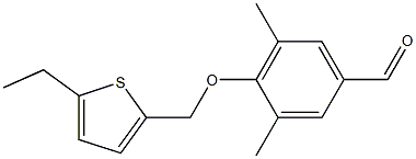 4-[(5-ethylthiophen-2-yl)methoxy]-3,5-dimethylbenzaldehyde Struktur