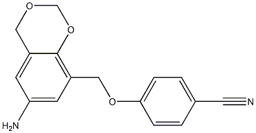 4-[(6-amino-2,4-dihydro-1,3-benzodioxin-8-yl)methoxy]benzonitrile Struktur