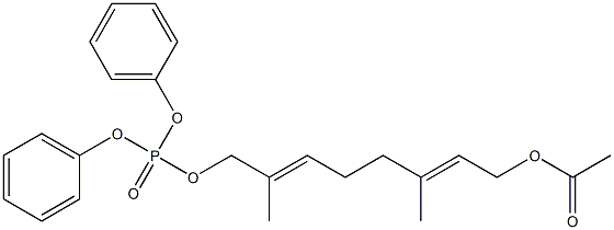 (2E,6E)-1-(Diphenoxyphosphinyl)oxy-8-acetoxy-2,6-dimethyl-2,6-octadiene Struktur