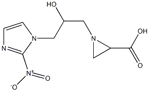 1-[2-Hydroxy-3-(2-nitro-1H-imidazol-1-yl)propyl]aziridine-2-carboxylic acid Struktur