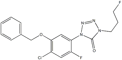 1-(2-Fluoro-4-chloro-5-benzyloxyphenyl)-4-(3-fluoropropyl)-1H-tetrazol-5(4H)-one Struktur