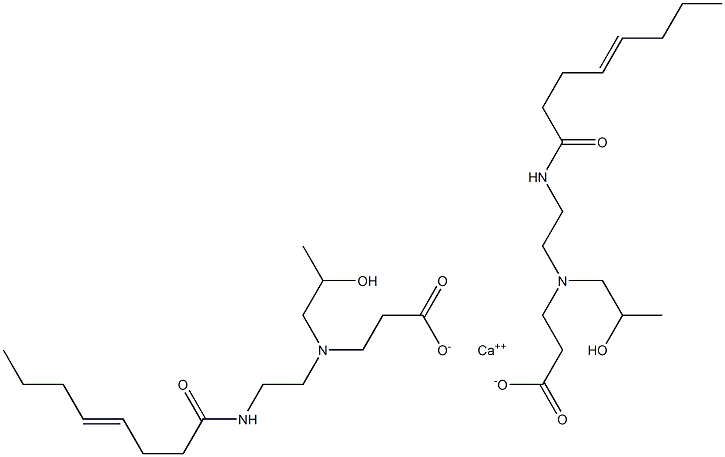 Bis[3-[N-(2-hydroxypropyl)-N-[2-(4-octenoylamino)ethyl]amino]propionic acid]calcium salt Struktur