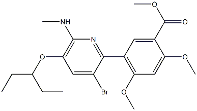 METHYL 5-[3-BROMO-5-(1-ETHYLPROPOXY)-6-(METHYLAMINO)PYRIDIN-2-YL]-2,4-DIMETHOXYBENZOATE Struktur