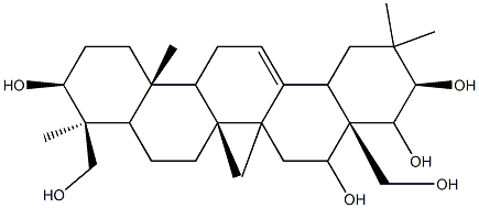 (3R,4aR,6bR,9S,10S,12aR)-4a,9-bis(hydroxymethyl)-2,2,6a,6b,9,12a-hexamethyl-1,3,4,5,6,6a,7,8,8a,10,11,12,13,14b-tetradecahydropicene-3,4,5,10-tetrol Struktur