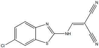 2-{[(6-chloro-1,3-benzothiazol-2-yl)amino]methylidene}malononitrile Struktur