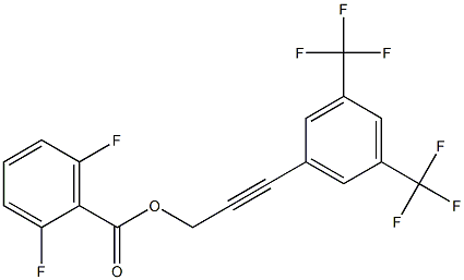 3-[3,5-di(trifluoromethyl)phenyl]prop-2-ynyl 2,6-difluorobenzoate Struktur