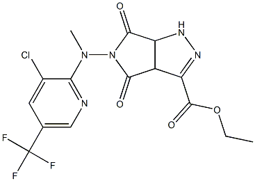 ethyl 5-[[3-chloro-5-(trifluoromethyl)-2-pyridinyl](methyl)amino]-4,6-dioxo-1,3a,4,5,6,6a-hexahydropyrrolo[3,4-c]pyrazole-3-carboxylate Struktur