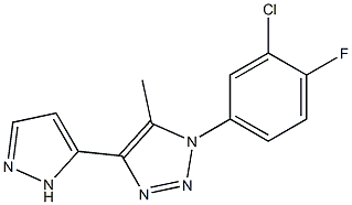 1-(3-chloro-4-fluorophenyl)-5-methyl-4-(1H-pyrazol-5-yl)-1H-1,2,3-triazole Struktur