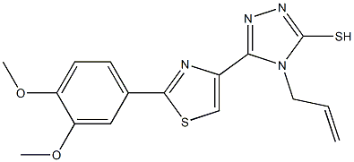 4-allyl-5-[2-(3,4-dimethoxyphenyl)-1,3-thiazol-4-yl]-4H-1,2,4-triazole-3-thiol Struktur