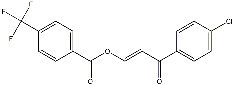 3-(4-chlorophenyl)-3-oxoprop-1-enyl 4-(trifluoromethyl)benzoate Struktur