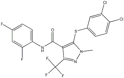 5-[(3,4-dichlorophenyl)sulfanyl]-N-(2,4-difluorophenyl)-1-methyl-3-(trifluoromethyl)-1H-pyrazole-4-carboxamide Struktur